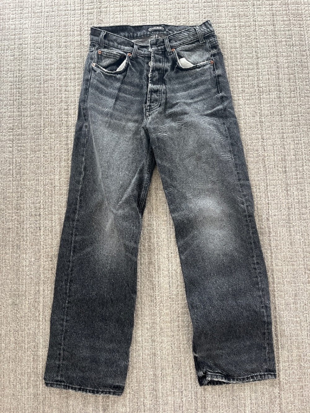 Cherry Straight Leg Black Denim